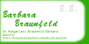 barbara braunfeld business card